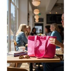 Naked Sunday Pink Era terry cloth quillted tote bag NWT